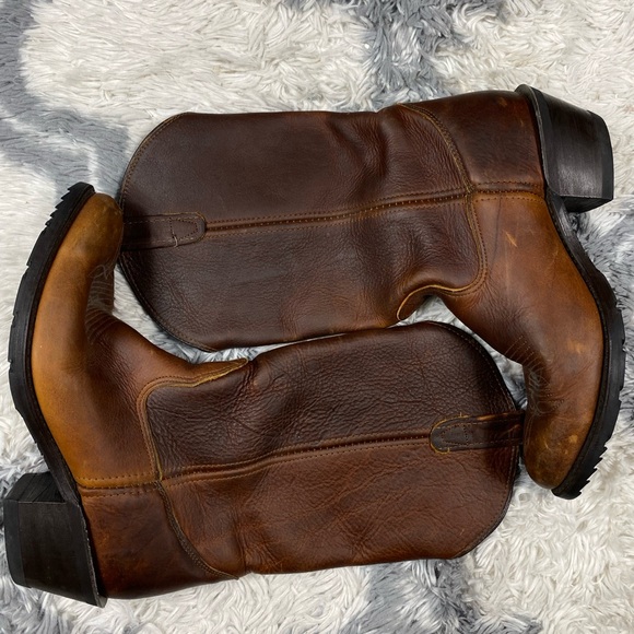 Double H Other - Double H Mens Brown Leather Western Work West Boots Size 9 EE